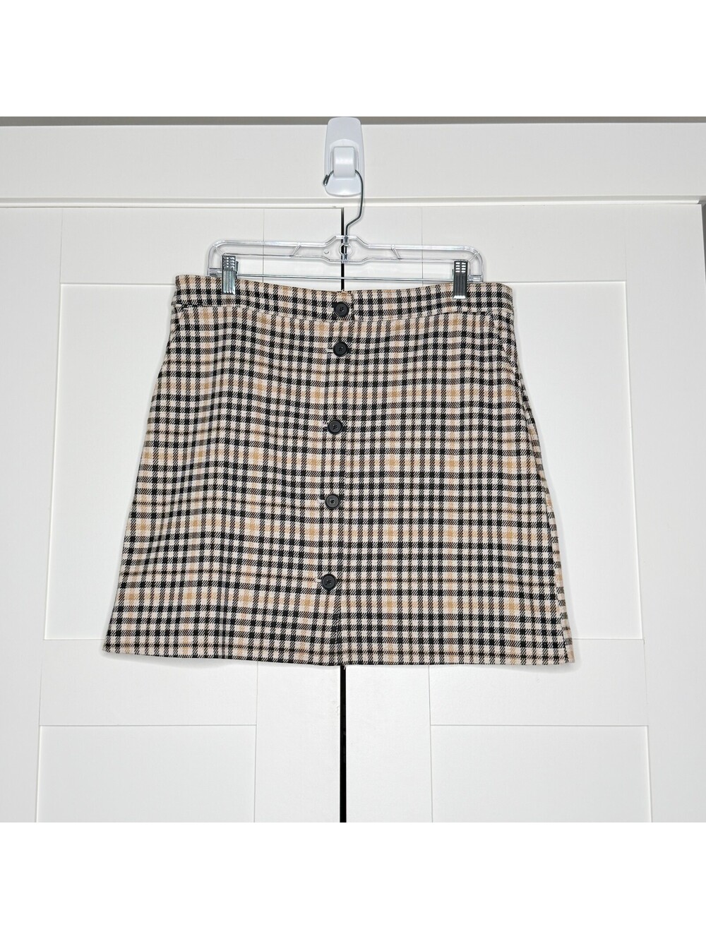LOFT Outlet Plaid Button Front Mini Skirt Size 12 A-Line